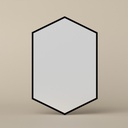 Miroir hexagonal l.50x H.75 cm, en métal noir mat, Hexa