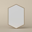 Miroir hexagonal l.50x H.75 cm, en métal doré brossé, Hexa