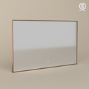 Miroir 120x70 cm rectangulaire, antibuée, cadre doré rose brossé, Châtelet