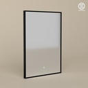 Miroir 50x70 cm rectangulaire, antibuée, cadre noir mat, Châtelet