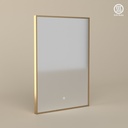 Miroir 50x70 cm rectangulaire, antibuée, cadre doré brossé, Châtelet