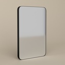 Miroir rectangulaire l.50 x H.75 cm en métal noir mat, Frame