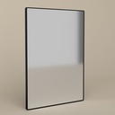 Miroir rectangulaire l.60 x H.80 cm en métal noir mat, Frame