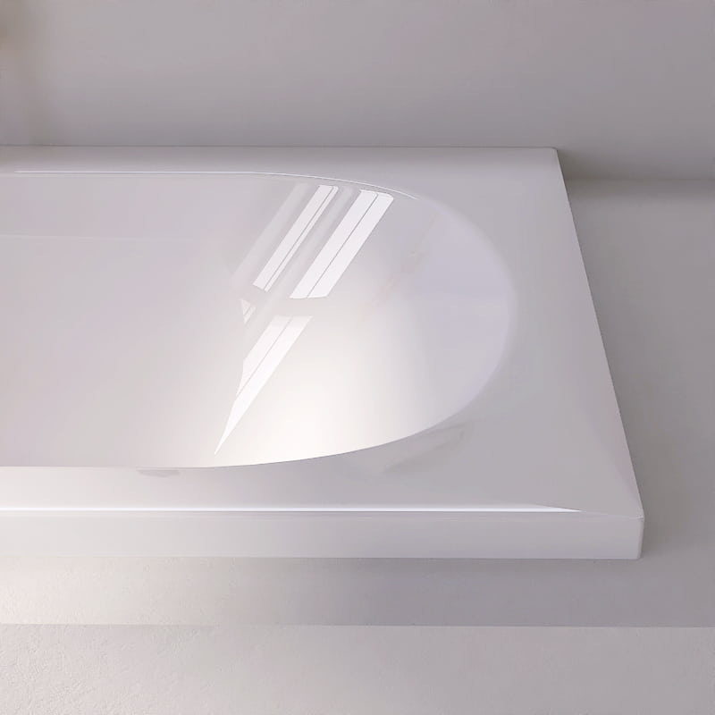 Baignoire Encastrable, 120  à 160 cm x 70, Acrylique, Brillant + pieds, Oz