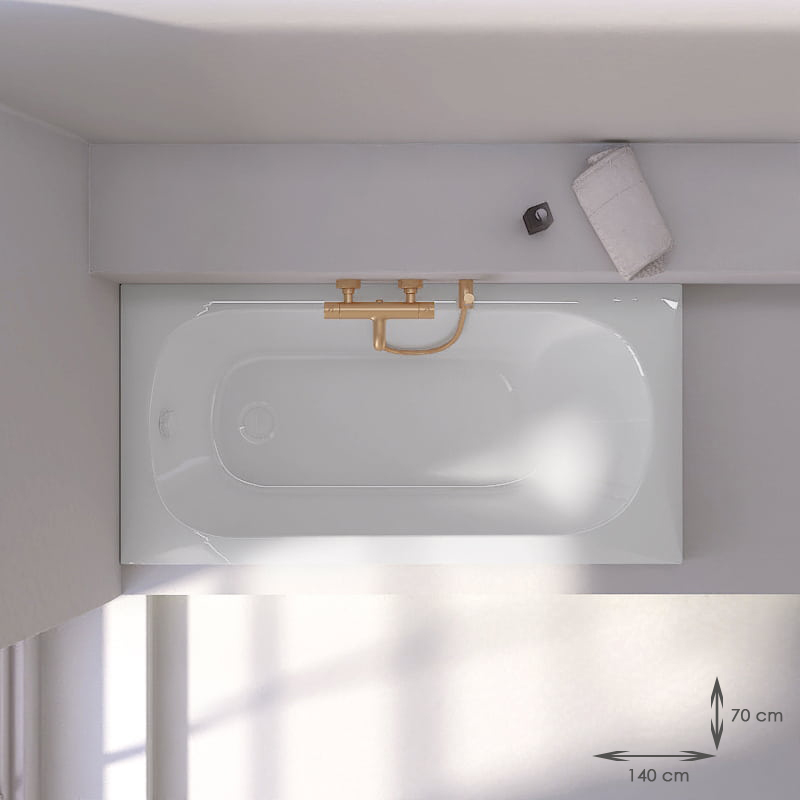Baignoire Encastrable, 120  à 160 cm x 70, Acrylique, Brillant + pieds, Oz
