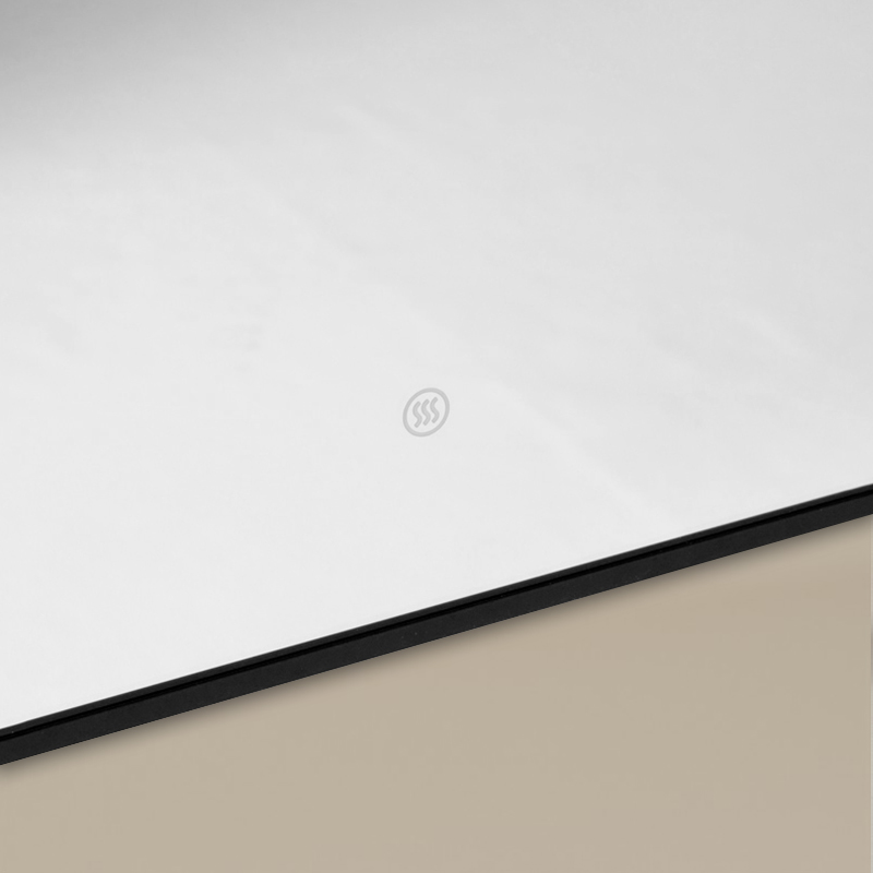 Miroir 50x70 cm rectangulaire, antibuée, cadre noir mat, Châtelet