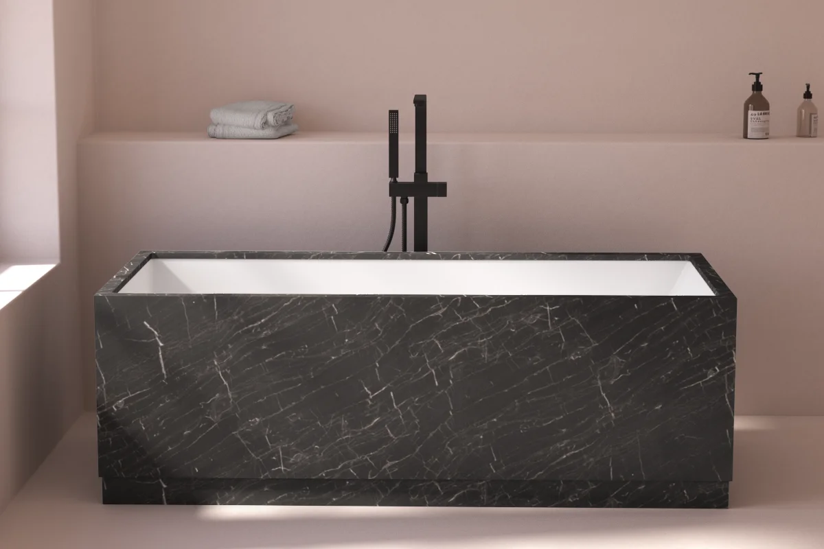 Baignoire 170x72 cm, Marbre et Résine Minérale, European Network, Lake