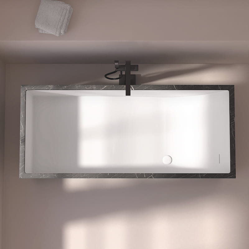 Baignoire 170x72 cm, Marbre et Résine Minérale, European Network, Lake