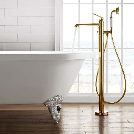 Robinet mitigeur de bain au sol, doré, Liberty