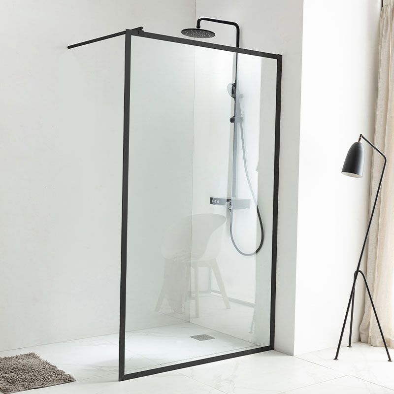 Paroi de douche fixe  cadre noir mat 100, 120 ou 140 cm, Indus 2 Black