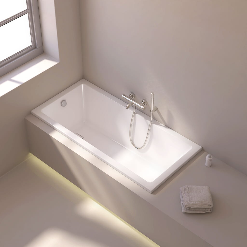 Baignoire rectangulaire, 150x70 cm, acrylique, Cavallo