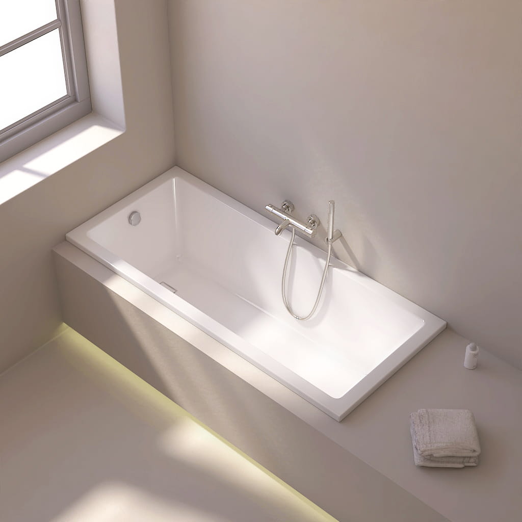 Baignoire rectangulaire, 160x70 cm, acrylique, Cavallo