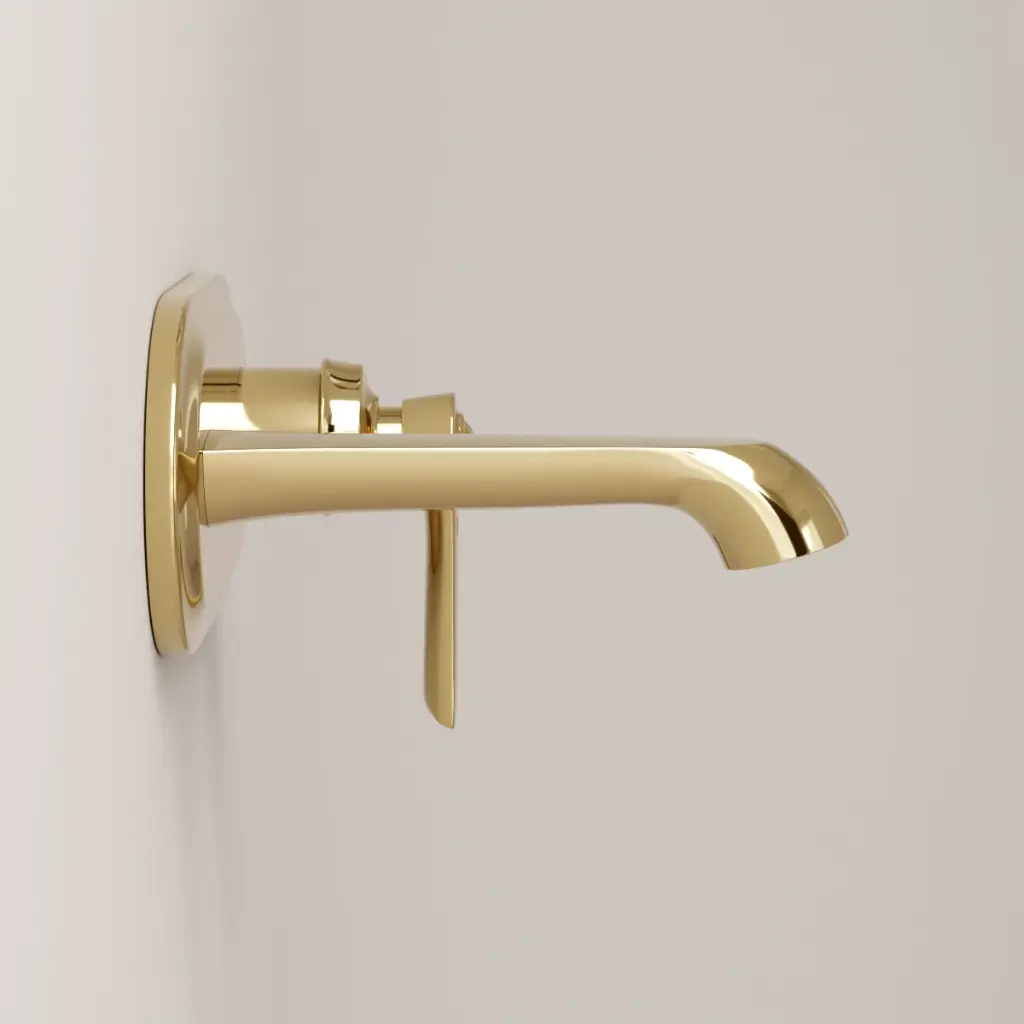 Mitigeur lavabo mural doré, Liberty