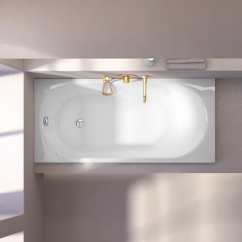 Baignoire rectangulaire, 150 x 70 cm, acrylique, Kasandra