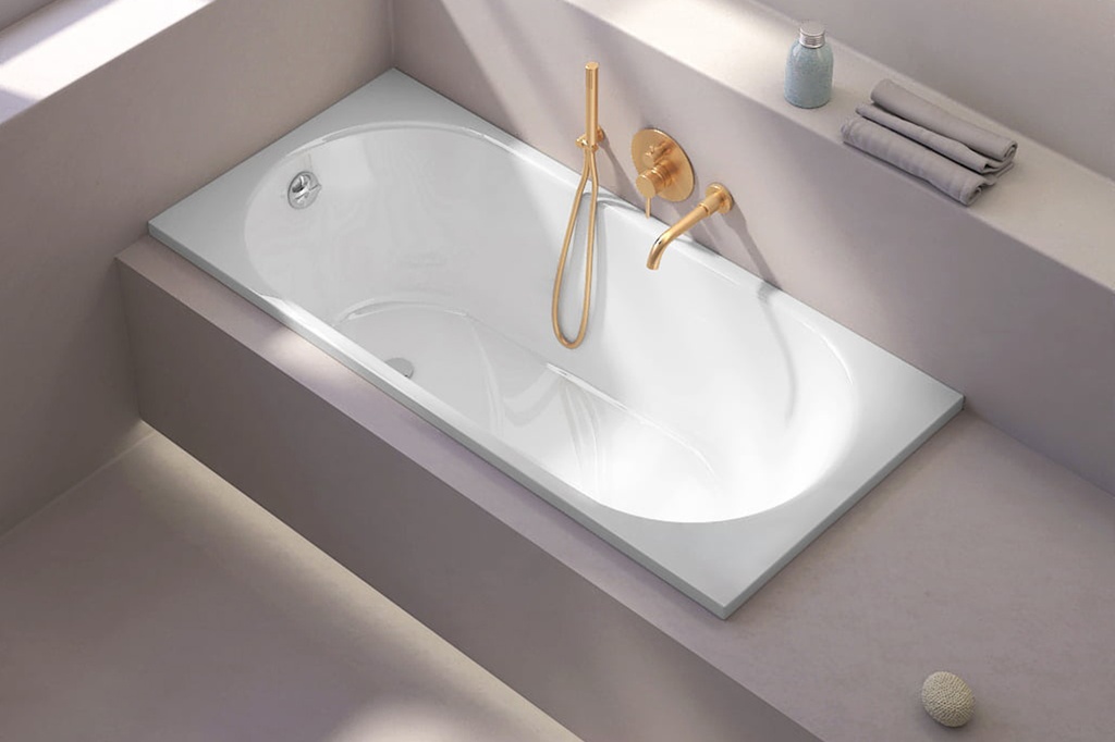 Baignoire rectangulaire, 150 x 70 cm, acrylique, Kasandra