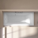 Baignoire encastrable 160x70 cm, Acrylique, Blanc mat, Pieds inclus, Senetosa