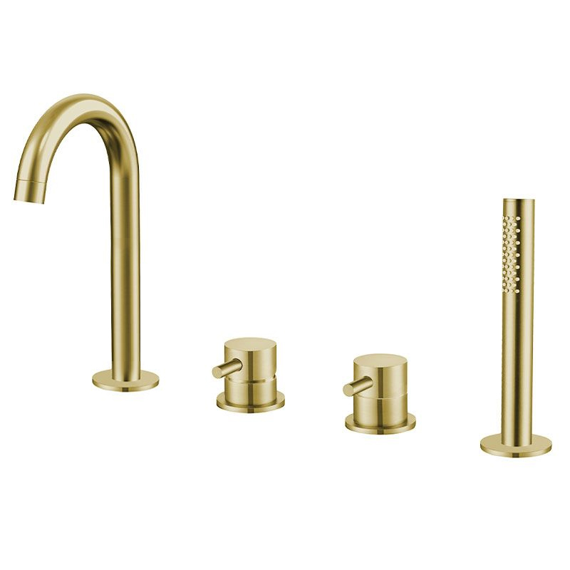 Robinet mitigeur bain-douche de plage doré brossé, Châtelet