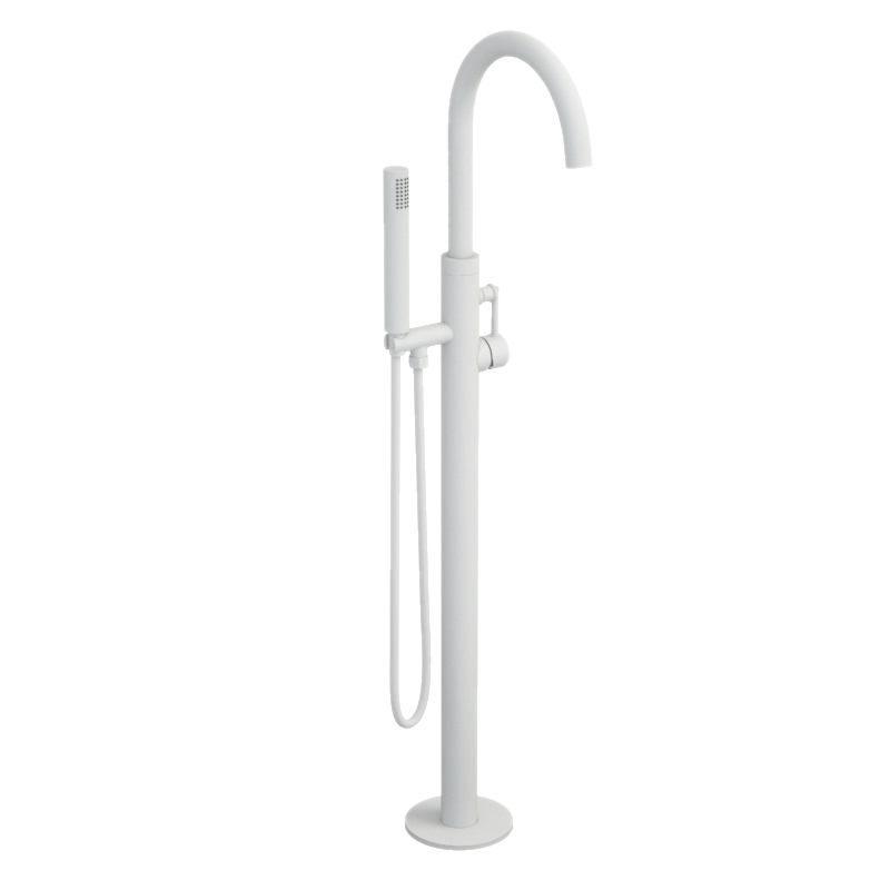 Robinet mitigeur de baignoire sur pied, blanc mat, Châtelet