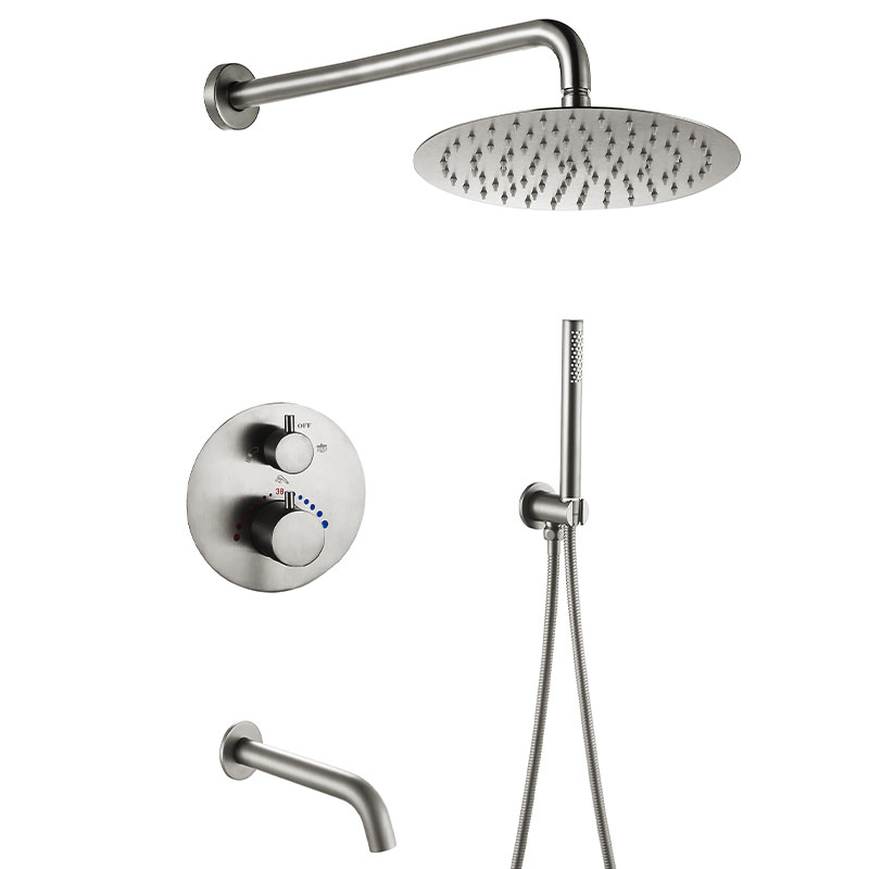 Composition bain douche thermostatique encastrée, Châtelet, 5 couleurs