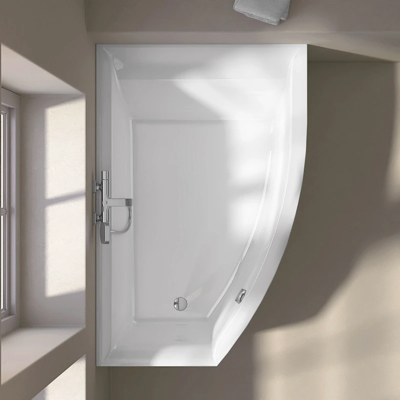 Baignoire asymétrique droite, 160x105 cm, acrylique, Veronella