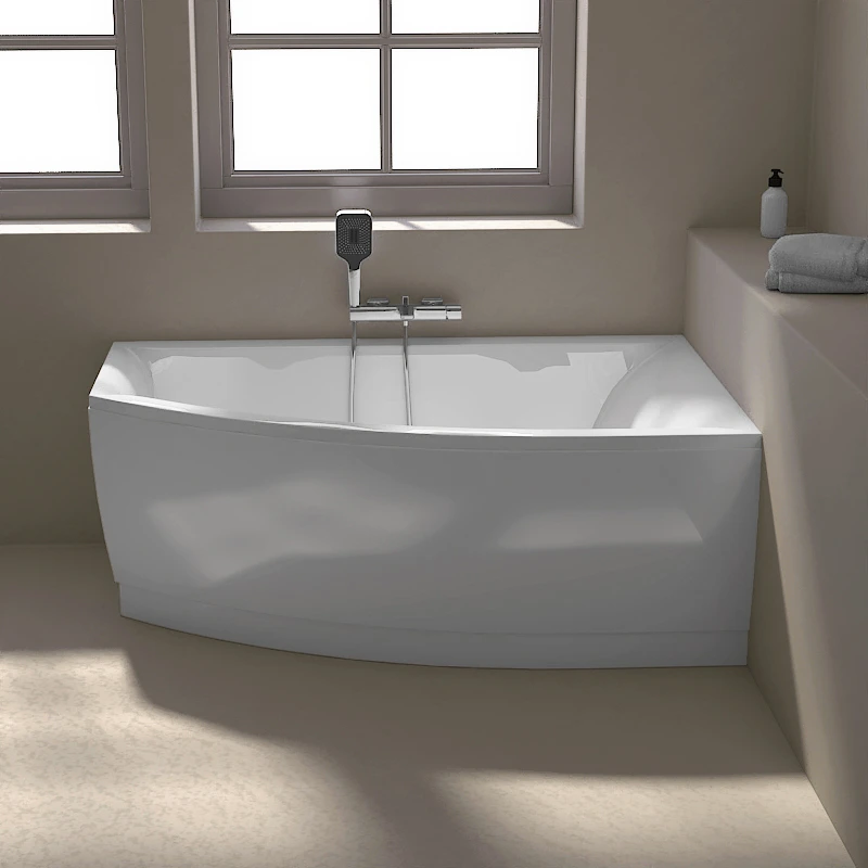 Baignoire asymétrique droite, 160x105 cm, acrylique, Veronella
