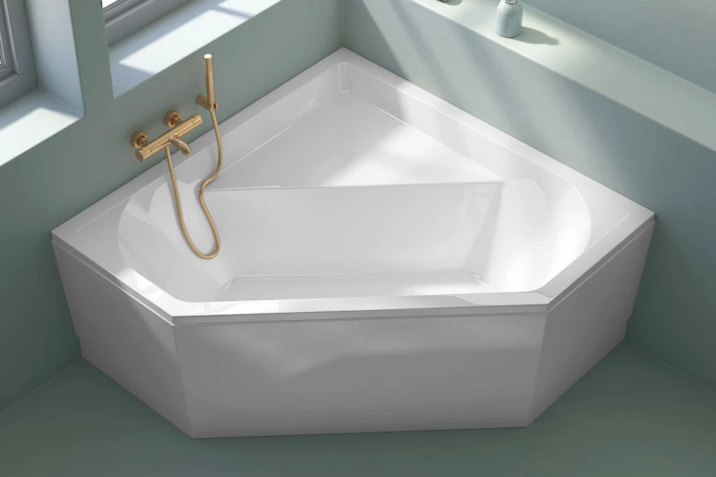 Baignoire d'angle Cavallo, 140 x 140 cm, acrylique