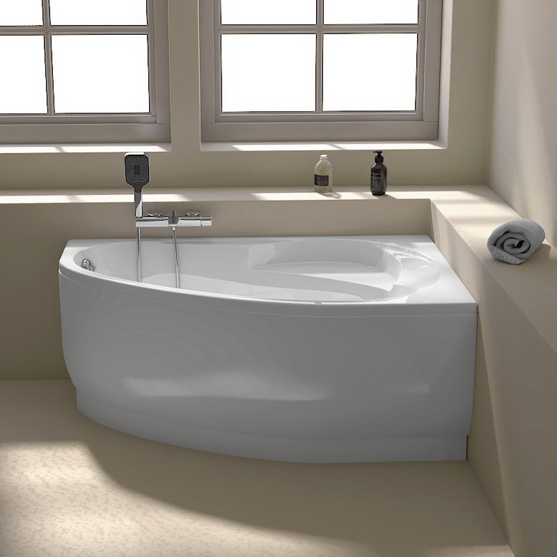 Baignoire d'angle droite, 150 x 100 cm, Flora