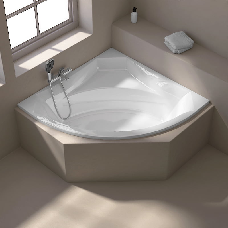 Baignoire d'angle corner 140 x 140 cm, acrylique, Veronella