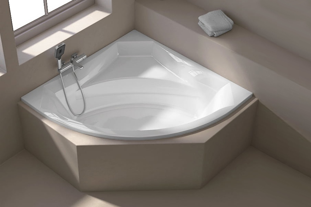Baignoire d'angle corner 140 x 140 cm, acrylique, Veronella