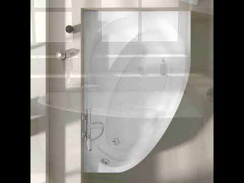 Baignoire asymétrique droite, 160x105 cm, acrylique, Veronella