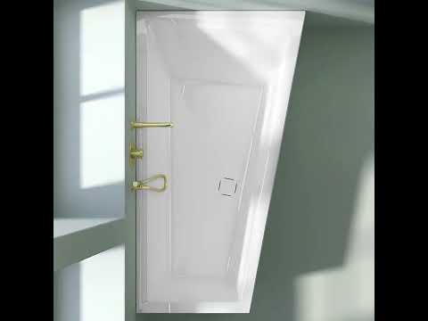 Baignoire asymétrique Cavallo, 160x90 cm, acrylique, version droite