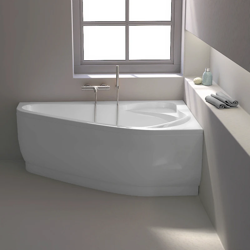 Baignoire d'angle asymétrique droite, 160 x 105 cm, Selena
