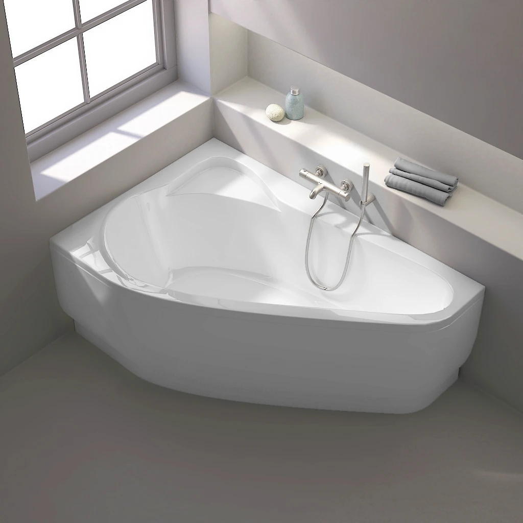 Baignoire d'angle asymétrique gauche, 160 x 105 cm, Selena