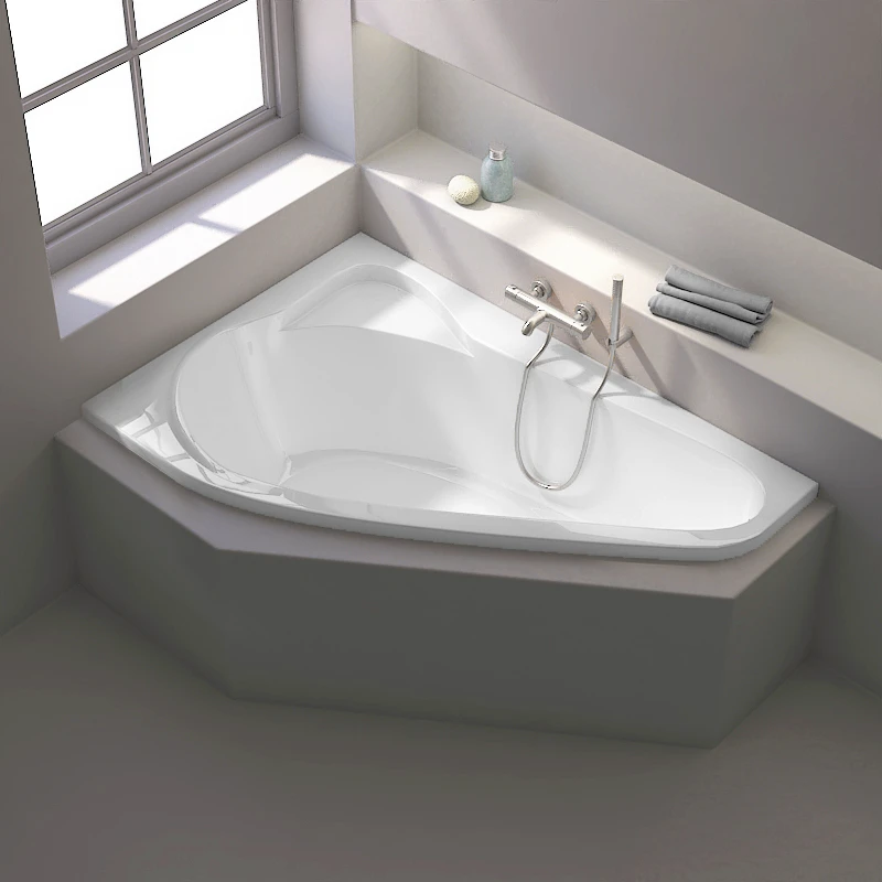 Baignoire d'angle asymétrique gauche, 160 x 105 cm, Selena