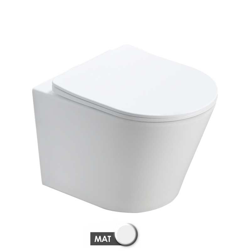 WC Suspendu compact, 49x36,5 cm, Blanc mat, Flavia