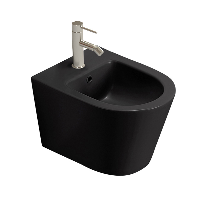 Bidet Suspendu, 49,5x36x5, Noir mat, Flavia