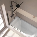 Pare-baignoire arrondi fixe 80x140 cm, profilé noir, Altea Round