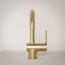 Robinet mitigeur lavabo col de cygne doré brossé, Châtelet