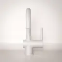 Robinet mitigeur lavabo col de cygne blanc mat, Châtelet