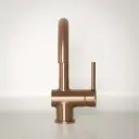 Robinet mitigeur lavabo col de cygne doré rose brossé, Châtelet