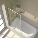 Pare-baignoire fixe 70x140 cm, profilé doré brossé, Indus