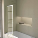 Pare-baignoire fixe 70x140 cm, profilé doré brossé, Indus