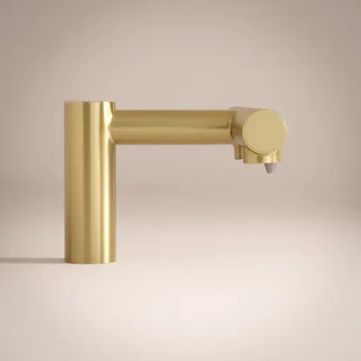 Robinet Electronique + Distributeur de savon + Sèche-mains sur plage, Doré mat, Orly Air