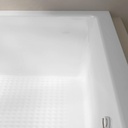 Baignoire carrée + robinetterie, 180x180 cm, acrylique, Quadra