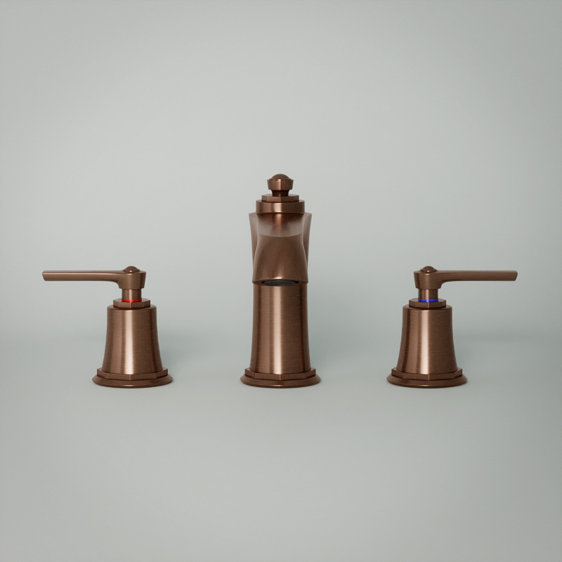 Mélangeur Lavabo 3 trous, traité cuivre, Liberty