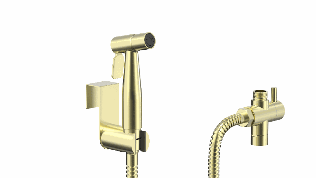 Douchette hygiénique Doré brossé, Châtelet