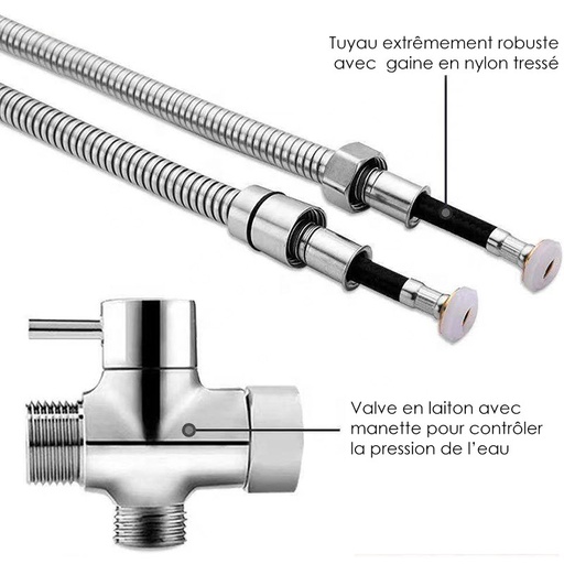 Douchette hygiénique Inox poli, Châtelet