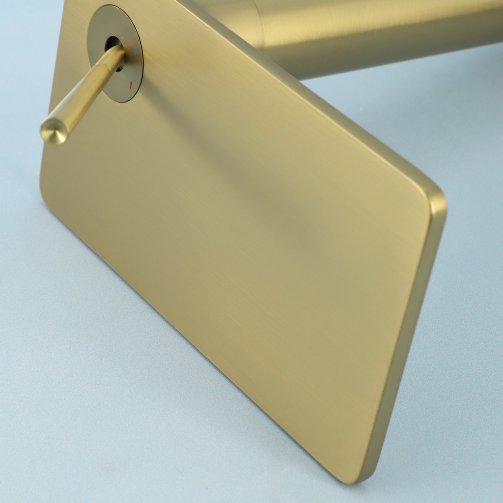 Robinet mitigeur lavabo surélevé, doré brossé, Cascade