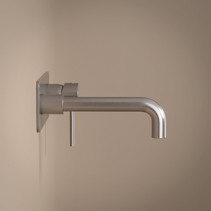 Mitigeur lavabo mural inox brossé, Châtelet III