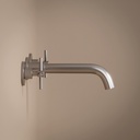 Robinet mélangeur lavabo mural encastré inox brossé, Châtelet